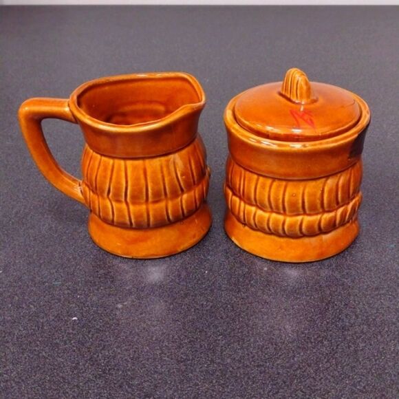 Vintage Benjamin‎ Franklin 3D Brown Creamer and Sugar Pot Made in Japan - Picture 2 of 12